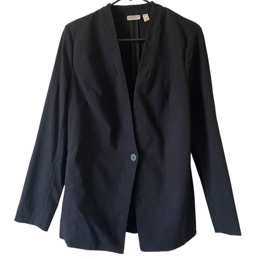 LOGO BY LORI GOLDSTEIN NWOT Anywear Stretch Black Blazer Jacket Size Medium